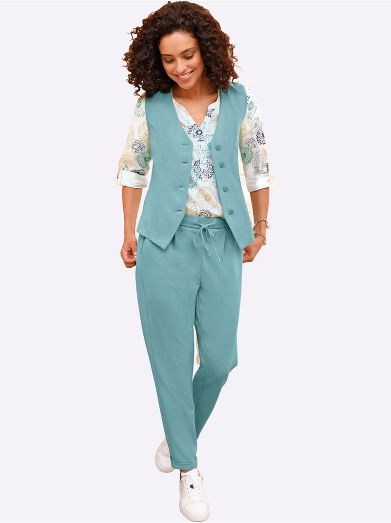 Pantalon Jogpant Jersey Interlock Indéformable - Taille Courte - Witt Bleu - Kiabi