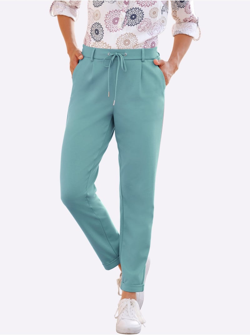 Pantalon Jogpant Jersey Interlock Indéformable - Taille Courte - Witt Bleu - Kiabi