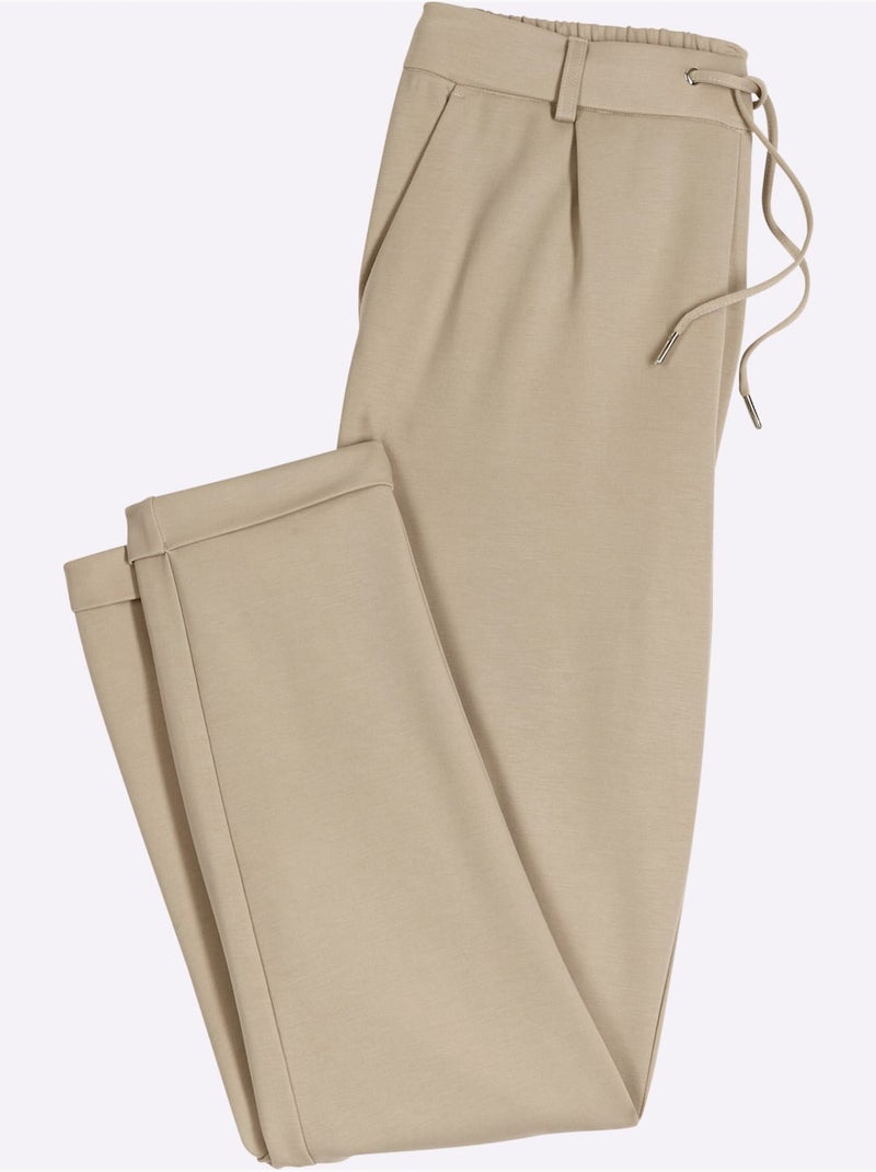 Pantalon Jogpant Jersey Interlock Indéformable - Taille Standard - Witt Beige - Kiabi