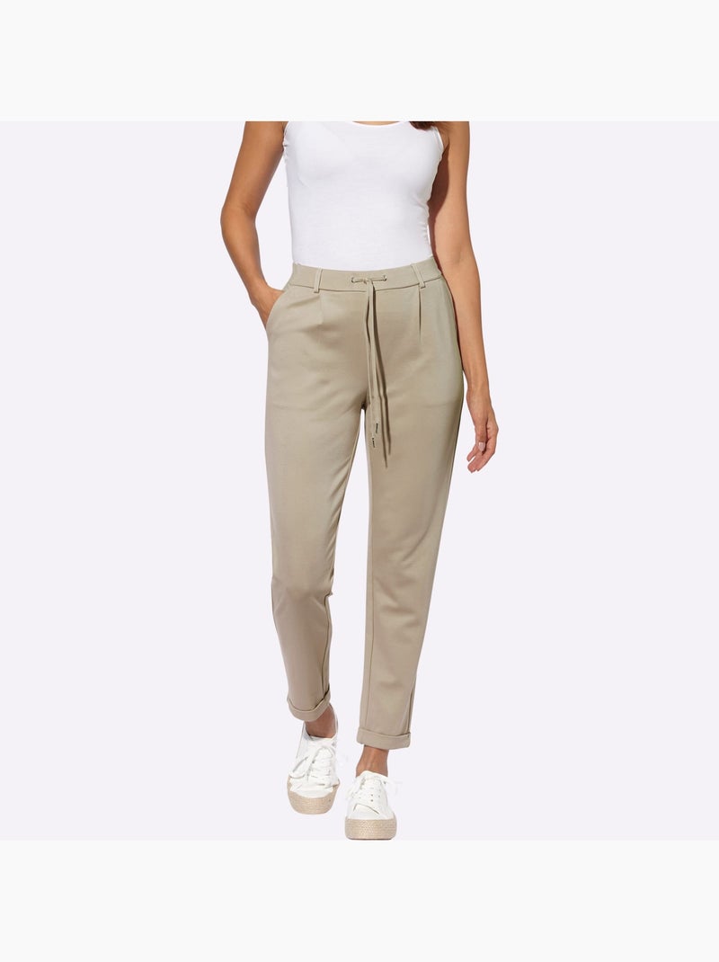 Pantalon Jogpant Jersey Interlock Indéformable - Taille Standard - Witt Beige - Kiabi