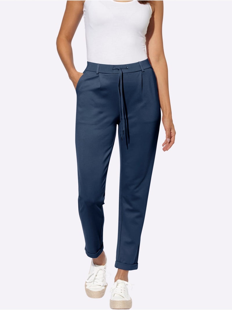 Pantalon Jogpant Jersey Interlock Indéformable - Taille Standard - Witt Bleu foncé - Kiabi