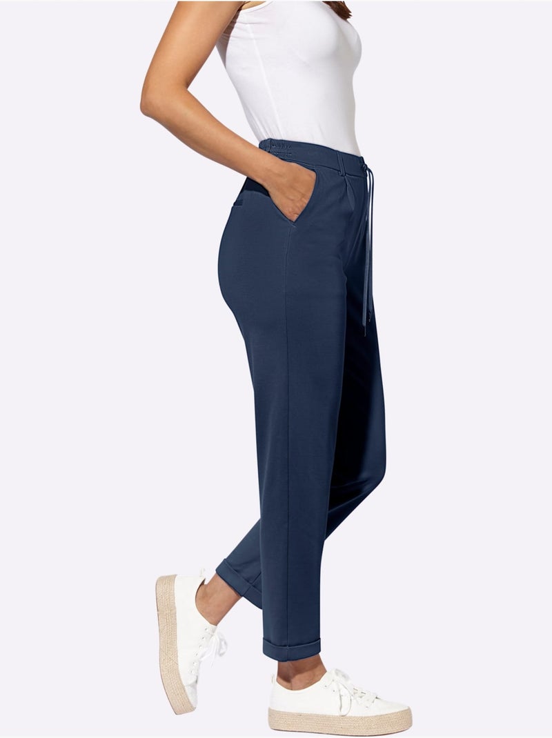 Pantalon Jogpant Jersey Interlock Indéformable - Taille Standard - Witt Bleu foncé - Kiabi