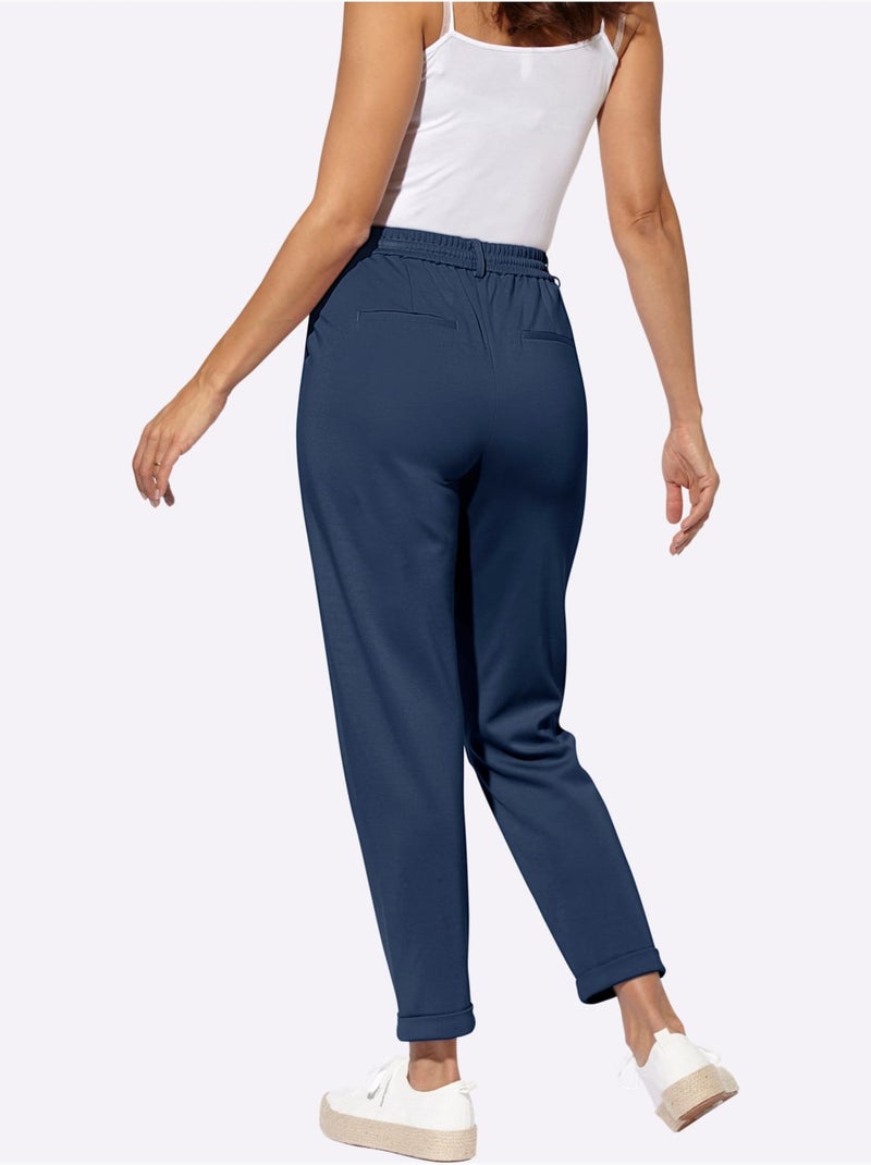 Pantalon Jogpant Jersey Interlock Indéformable - Taille Standard - Witt Bleu foncé - Kiabi