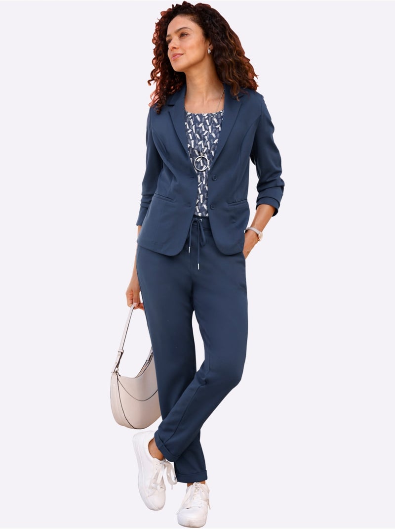 Pantalon Jogpant Jersey Interlock Indéformable - Taille Standard - Witt Bleu foncé - Kiabi