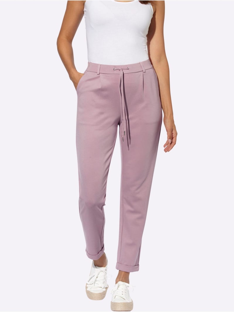 Pantalon Jogpant Jersey Interlock Indéformable - Taille Standard - Witt Mauve - Kiabi