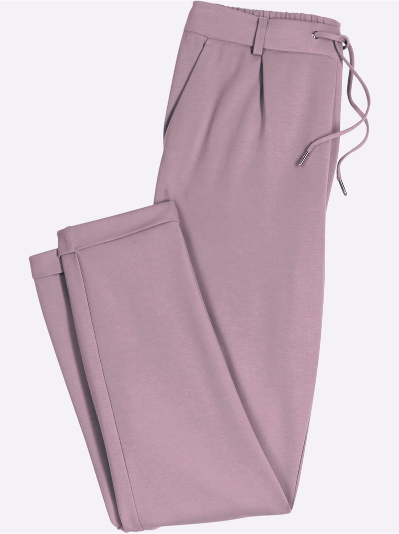 Pantalon Jogpant Jersey Interlock Indéformable - Taille Standard - Witt Mauve - Kiabi