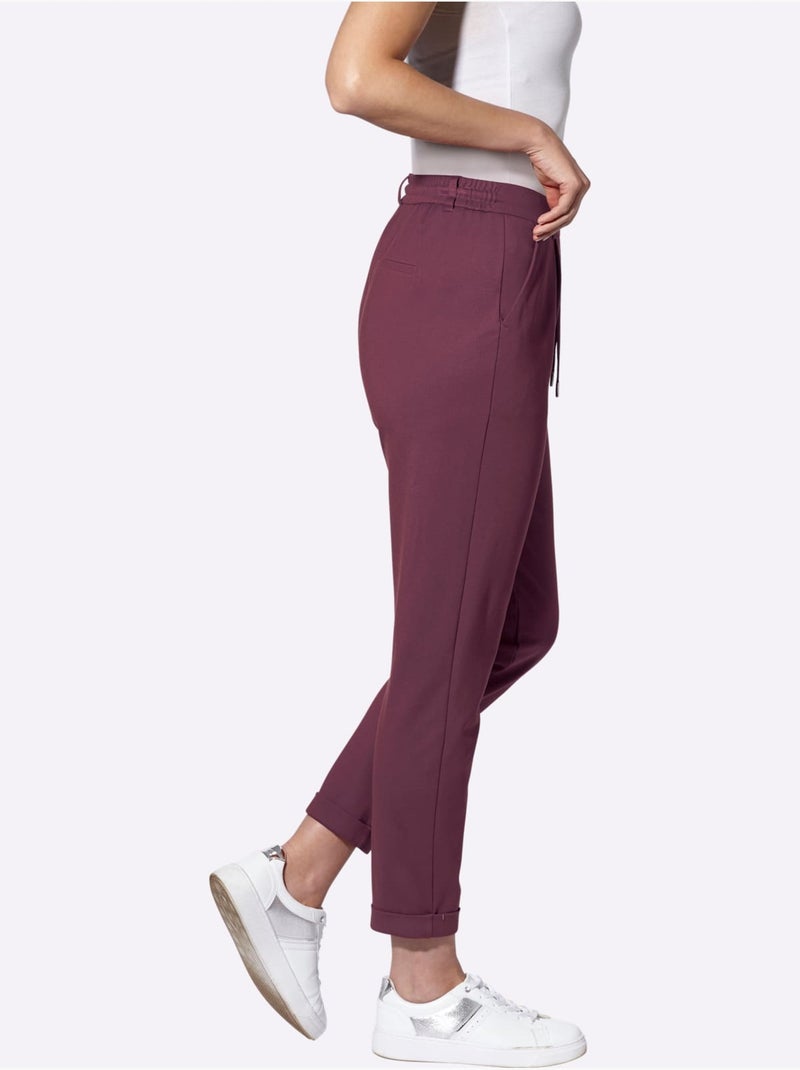 Pantalon Jogpant Jersey Interlock Indéformable - Taille Standard - Witt Noir Bordeaux - Kiabi