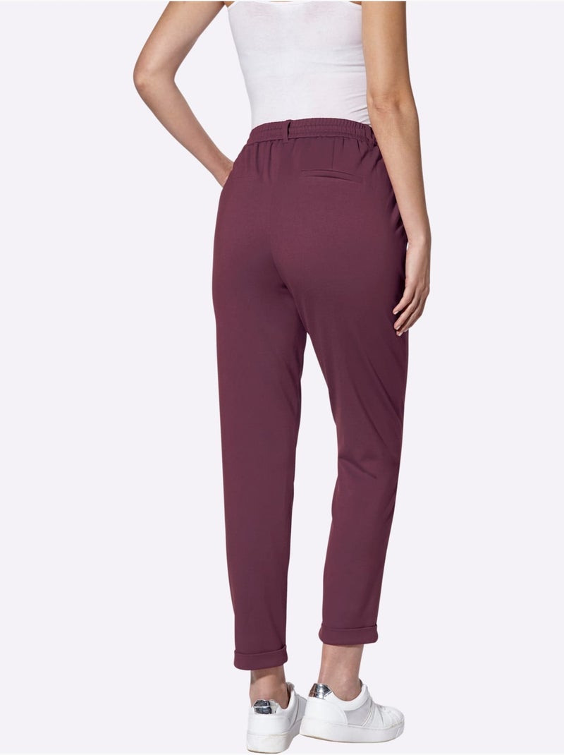 Pantalon Jogpant Jersey Interlock Indéformable - Taille Standard - Witt Noir Bordeaux - Kiabi