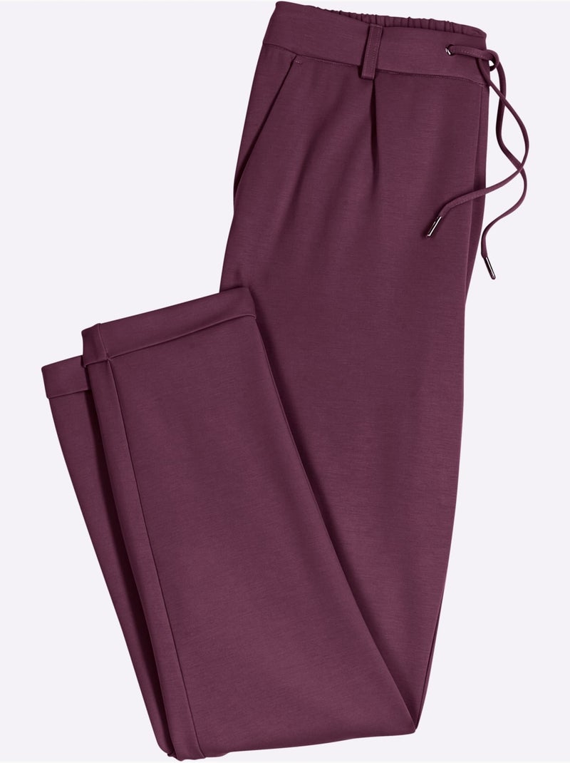 Pantalon Jogpant Jersey Interlock Indéformable - Taille Standard - Witt Noir Bordeaux - Kiabi