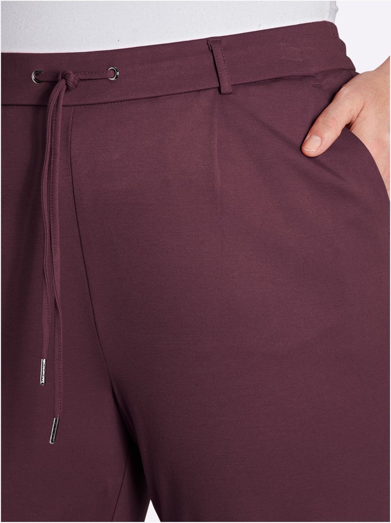 Pantalon Jogpant Jersey Interlock Indéformable - Taille Standard - Witt Noir Bordeaux - Kiabi