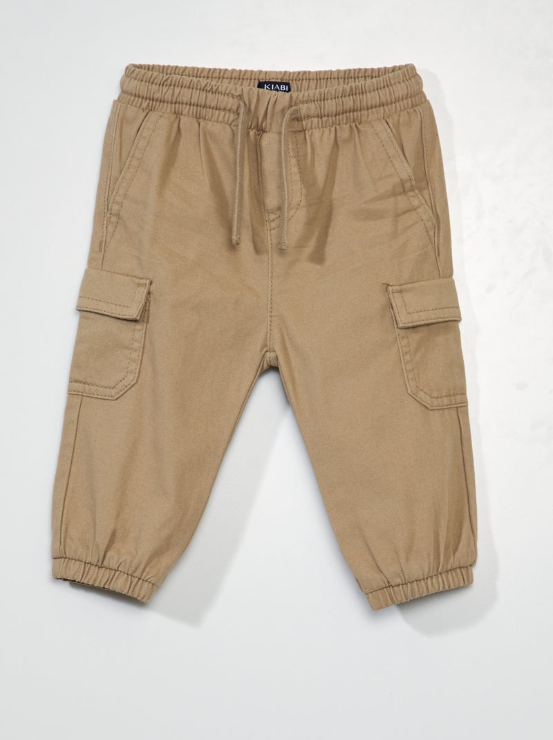 Pantalon jogpant uni Beige - Kiabi