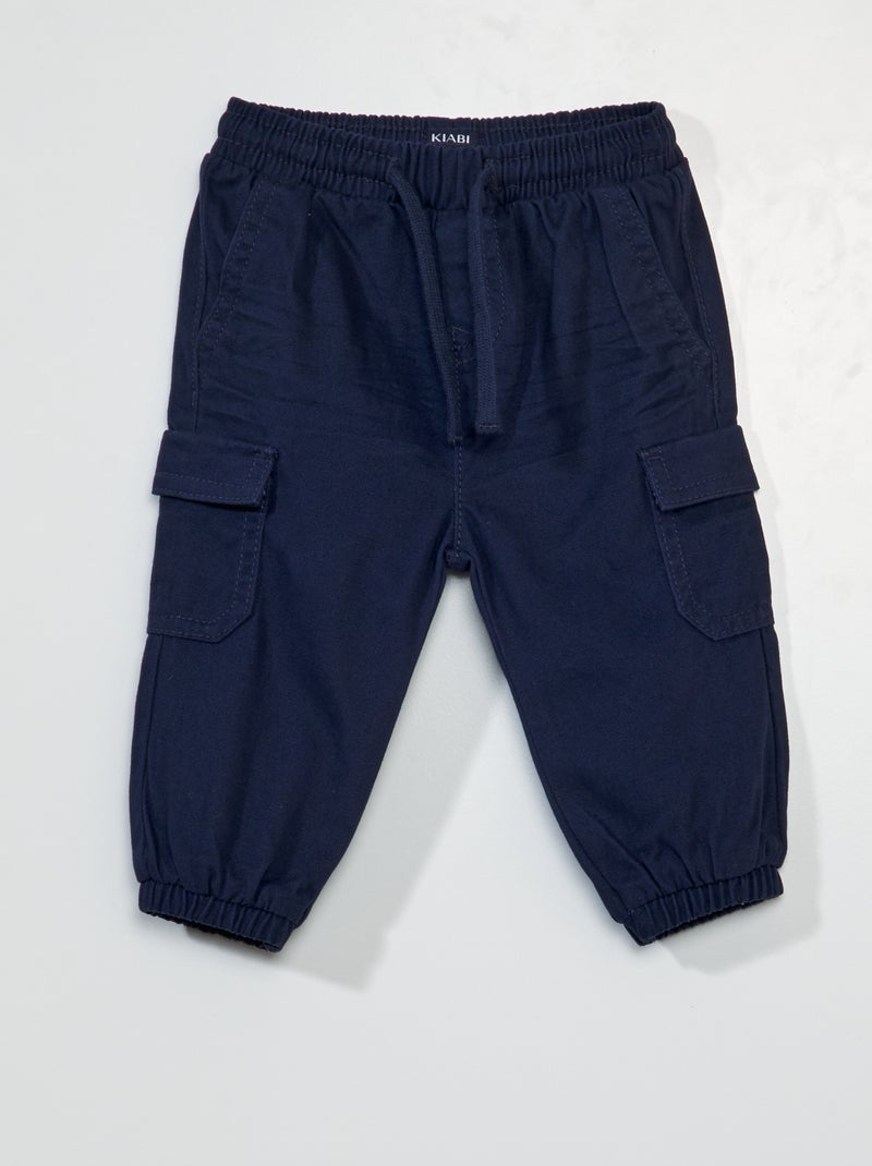 Pantalon jogpant uni Bleu marine - Kiabi