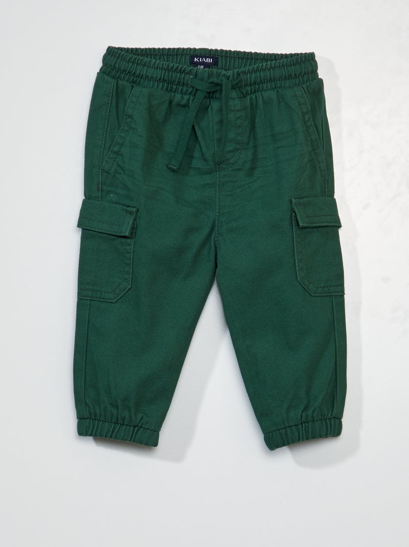 Pantalon jogpant uni Vert - Kiabi