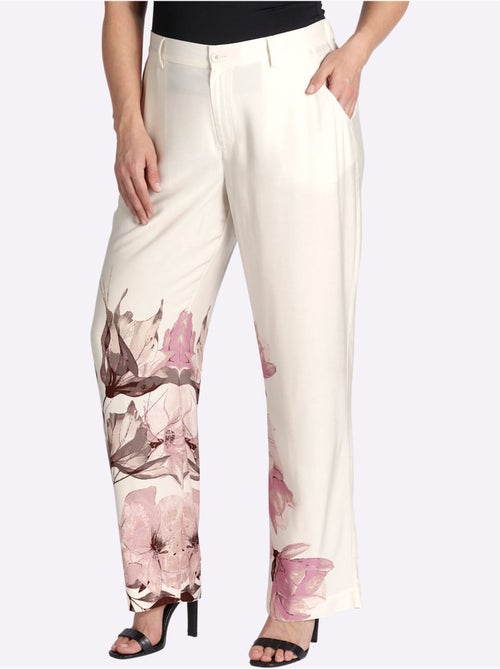 Pantalon Joli Motif Floral - Taille Standard - Sheego - Kiabi Pantalon Joli Motif Floral - Taille Standard - Sheego - Kiabi