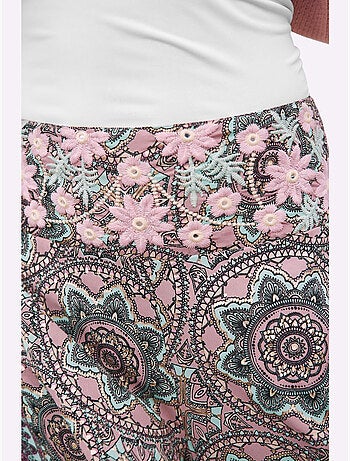 Pantalon Jolie Broderie à Fleurs - Taille Standard - helline