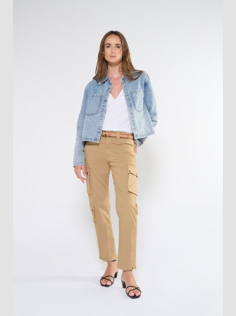 Pantalon JOW cargo 'Le Temps Des Cerises' Beige - Kiabi