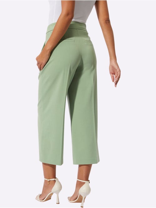 Pantalon jupe culotte uni en polyester recyclé avec plis - Taille courte - Helline - Kiabi