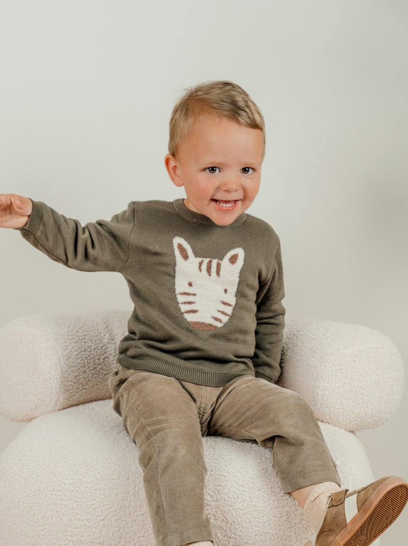 Pantalon kaki en velours côtelé Noukie's Vert - Kiabi