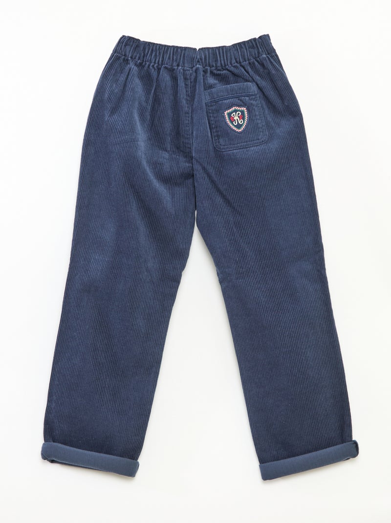 Pantalon 'Kiabi & Catherine Painvin' en velours de coton uni Bleu - Kiabi