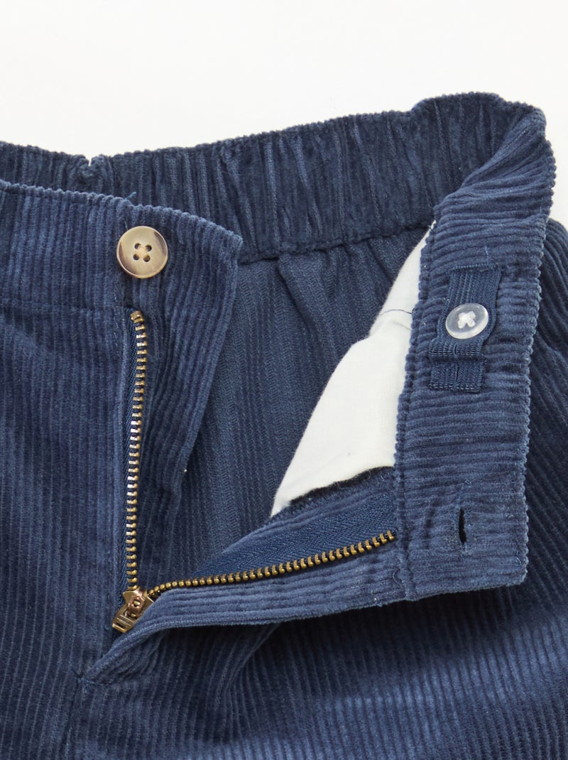 Pantalon 'Kiabi & Catherine Painvin' en velours de coton uni Bleu - Kiabi