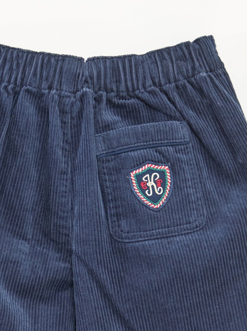 Pantalon 'Kiabi & Catherine Painvin' en velours de coton uni Bleu - Kiabi