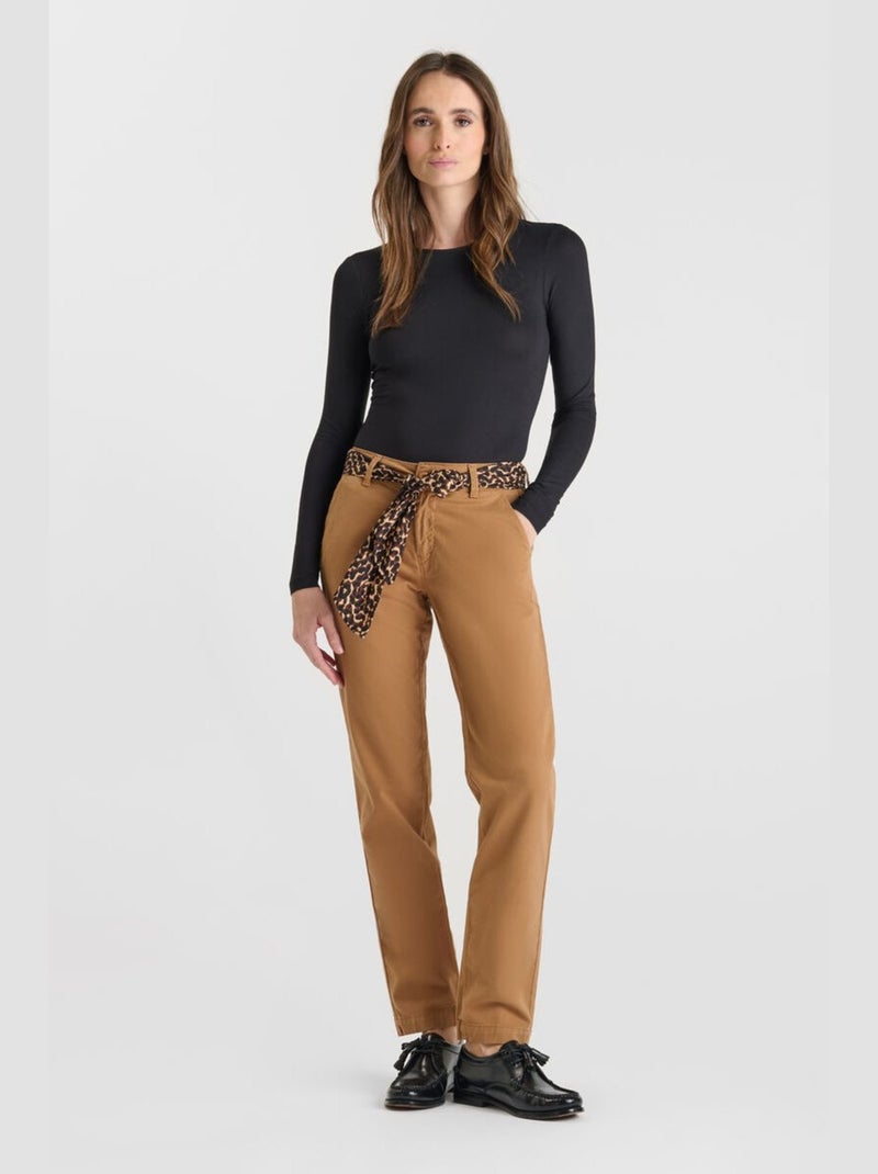 Pantalon KRISTIN droite 'Le Temps Des Cerises' Marron - Kiabi