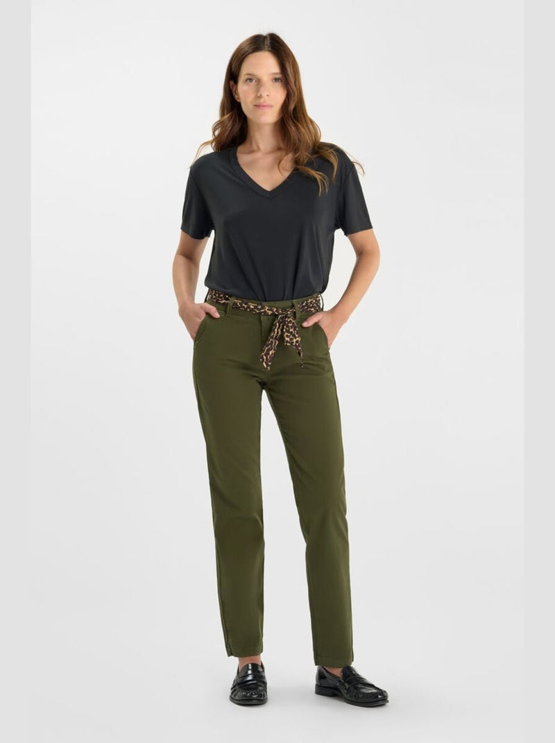 Pantalon KRISTIN droite 'Le Temps Des Cerises' Vert - Kiabi