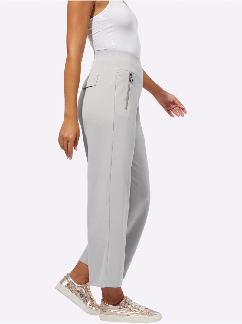 Pantalon Large 50% Modal - Taille Standard - Helline Gris clair - Kiabi