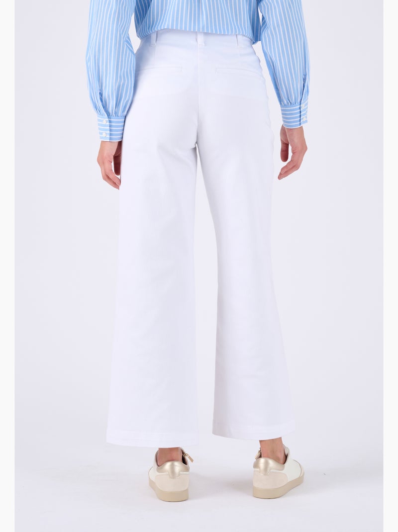 Pantalon large 7/8ème - Damart Blanc - Kiabi