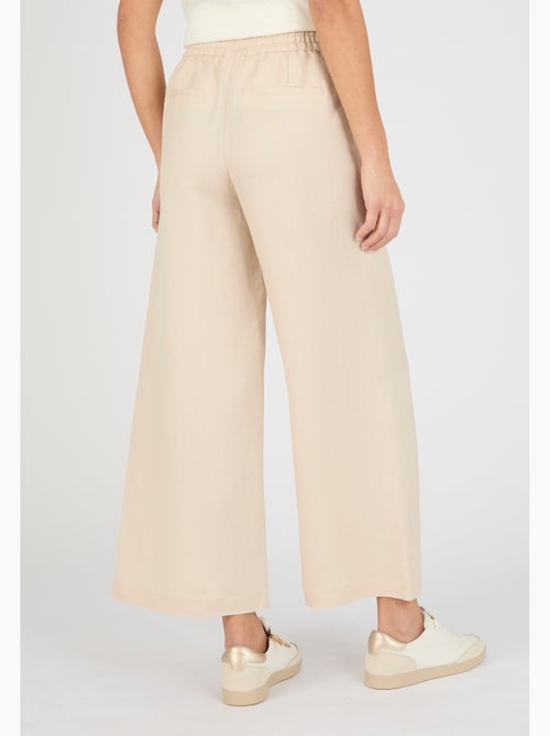Pantalon large 7/8ème mélange lin - Damart - Kiabi