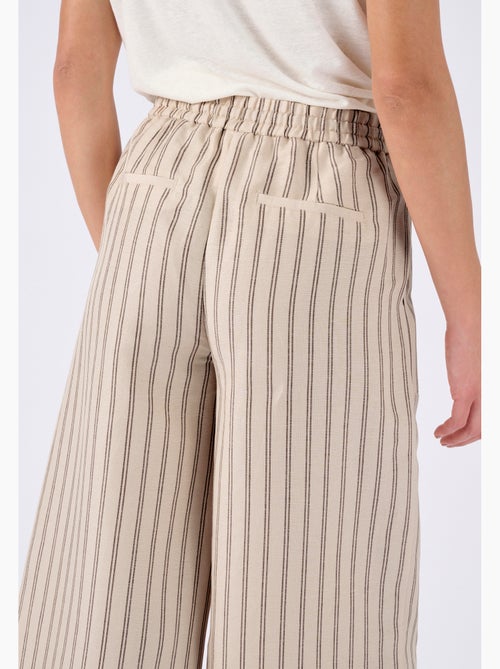 Pantalon large 7/8ème mélange lin - Damart - Kiabi