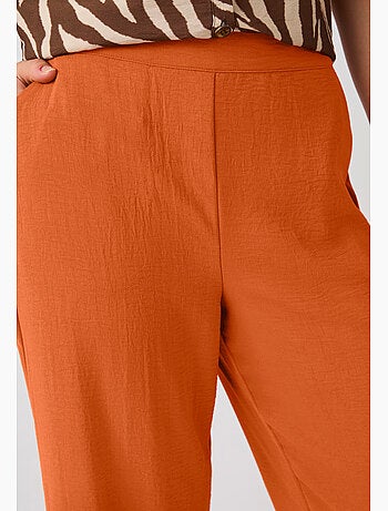 Pantalon large 7/8ème tissu crêpe effet froissé - Damart