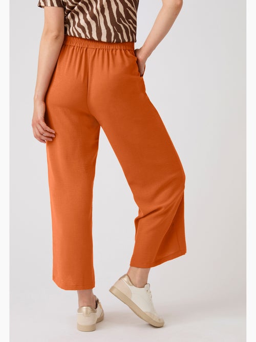Pantalon large 7/8ème tissu crêpe effet froissé - Damart - Kiabi