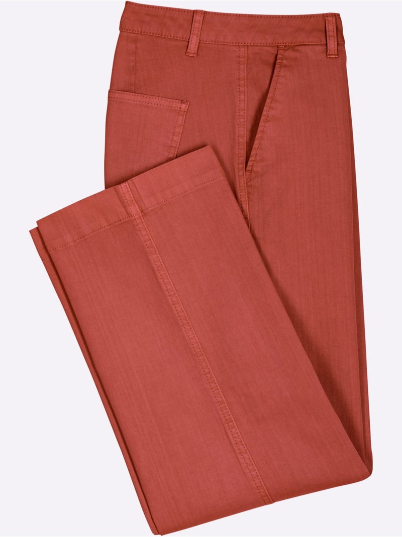 Pantalon Large 96% Coton - Taille Standard - Witt Orange/Rouge - Kiabi