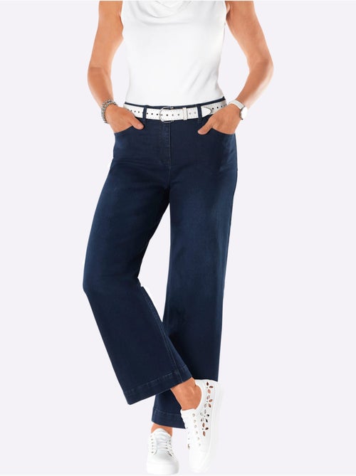 Pantalon large à 5 poches avec ceinture gainante en coton doux - Taille standard - Witt - Kiabi