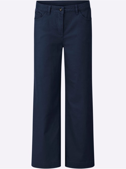 Pantalon large à 5 poches avec ceinture gainante en coton doux - Taille standard - Witt - Kiabi