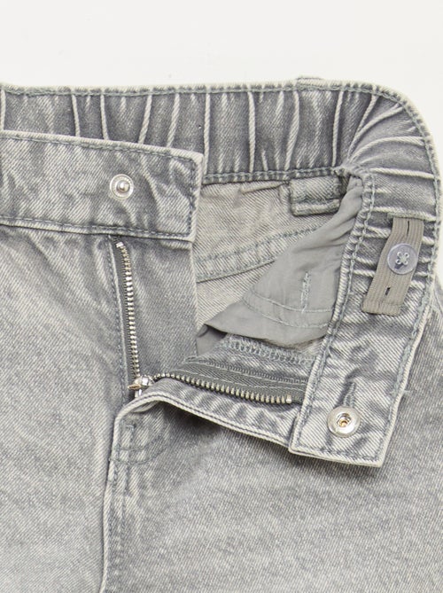 Pantalon large à 5 poches en denim - Kiabi