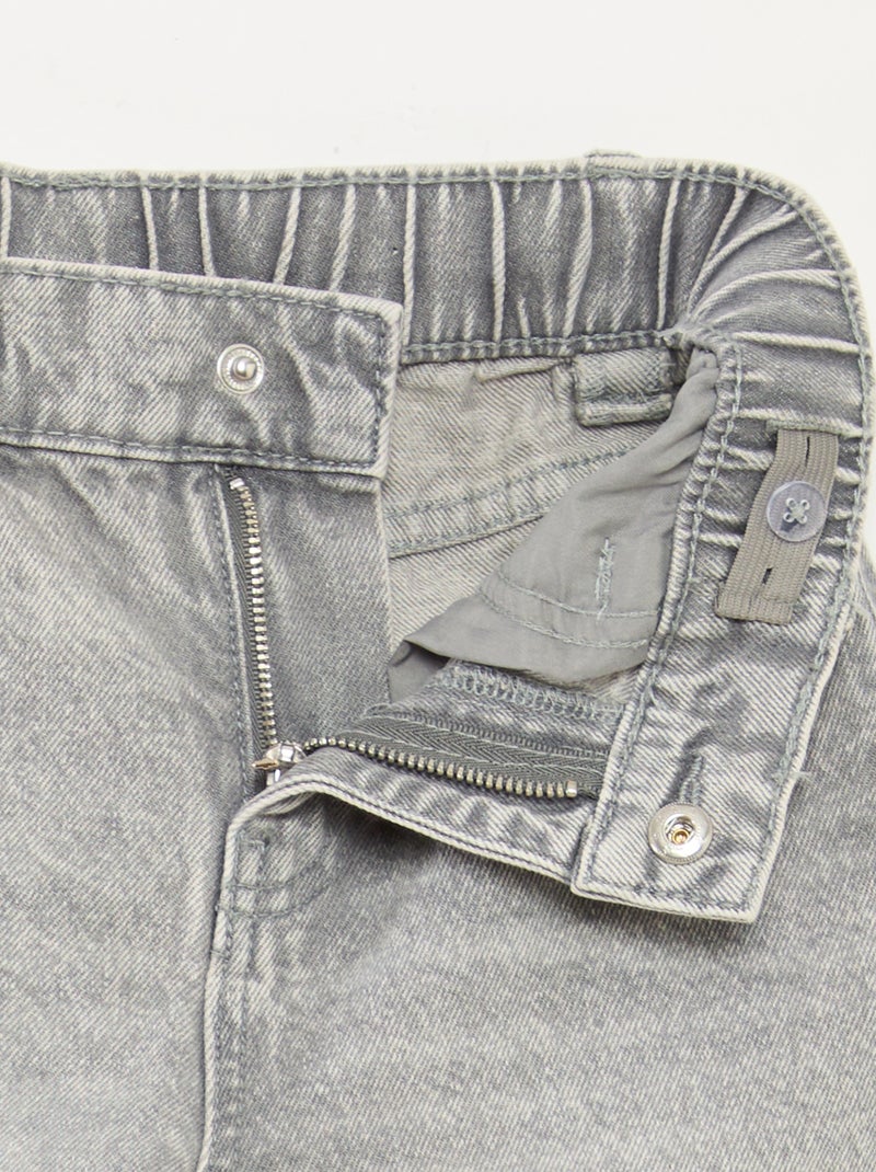 Pantalon large à 5 poches en denim Gris - Kiabi