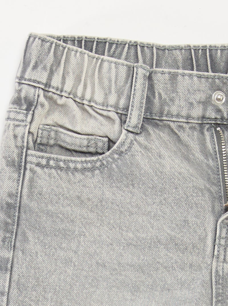 Pantalon large à 5 poches en denim Gris - Kiabi