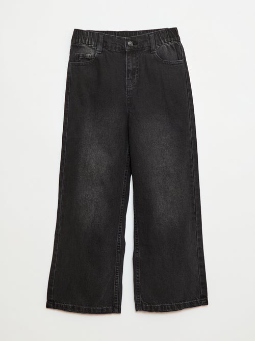 Pantalon large à 5 poches en denim - Kiabi