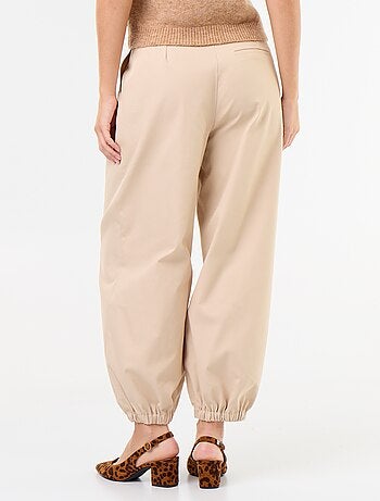 Pantalon large à base élastiquée