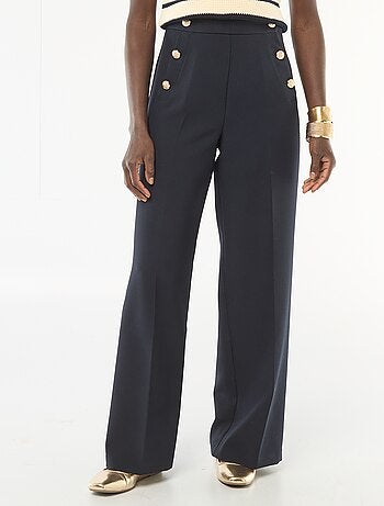 Pantalon large à boutons marinière
