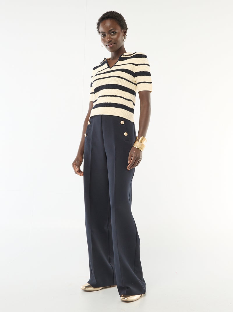 Pantalon De Costume Femme NY Collection – Bleu, Taille 2XP (plus), Neuf