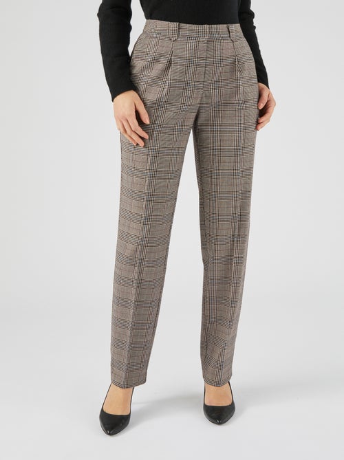 Pantalon large à carreaux - Damart - Kiabi