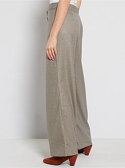 Pantalon large à carreaux - Kiabi