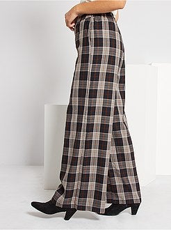Pantalon large à carreaux - Kiabi