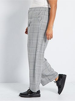 Pantalon large à carreaux - Kiabi