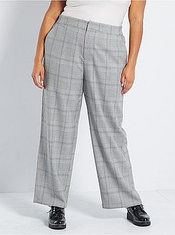 Pantalon large à carreaux - Kiabi