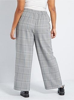 Pantalon large à carreaux - Kiabi