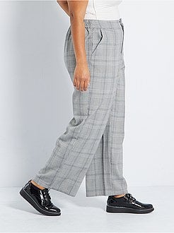 Pantalon large à carreaux - Kiabi